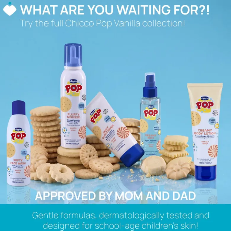 Chicco Pop Creme Corpo Baunilha 150ml | Apto Pele Sensível +3A