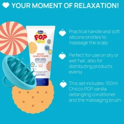 Chicco Pop Tingly Amaciador Baunilha 150ml + Escova Massagem +3A