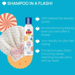 Chicco Pop Whippy Mousse Banho 2em1 Baunilha 200ml + Toalha +3A