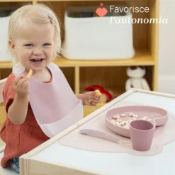 Chicco Prato Coração Silicone com Ventosa Azul 9M+ | Apto para micro-ondas e máquina de lavar loiça