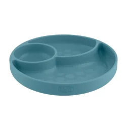 Chicco Prato Silicone com 3 Divisórias e Ventosa Azul 12M+ | Compatível com micro-ondas e máquina de lavar loiça