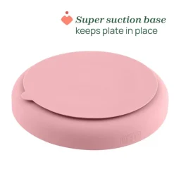Chicco Prato Silicone com 3 Divisórias e Ventosa Rosa 12M+ | Compatível com micro-ondas e máquina de lavar loiça