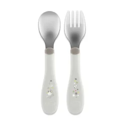Chicco Talheres Inox Cinza +18M