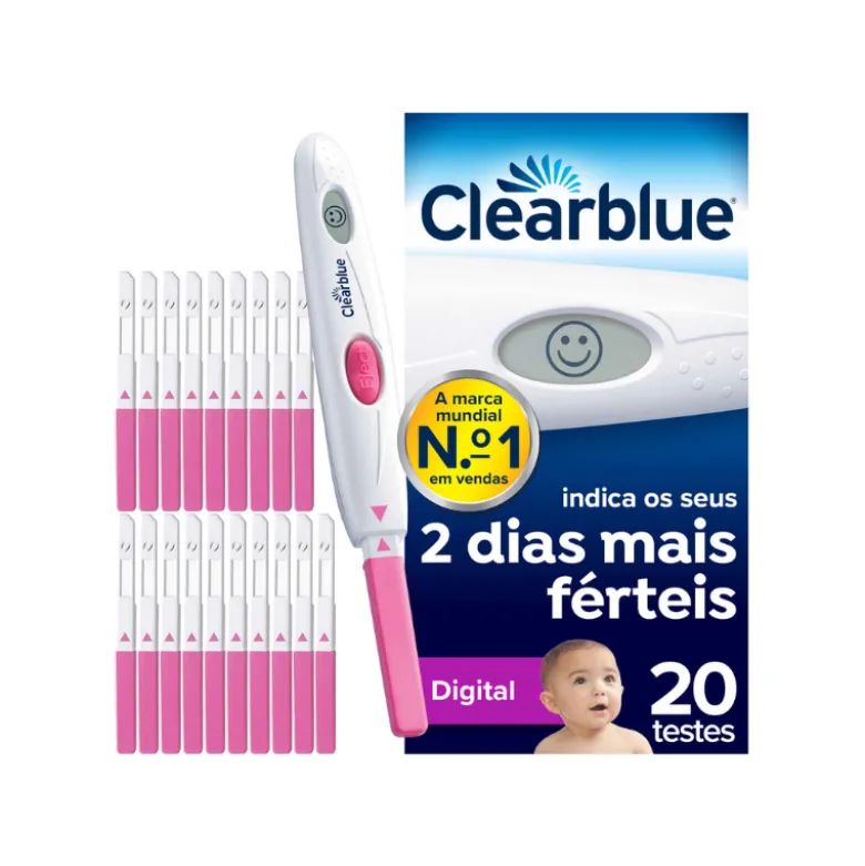 Clearblue 20 Testes de Ovulação Digital – Detecta os 2 Dias Mais Férteis 99% Preciso