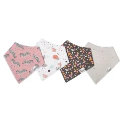 Copper Pearl Bandana Bib Set Zella | Pack 4 Babetes Algodão 3-36 Meses