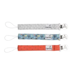 Copper Pearl Binky Clips para Chupeta Padrão Viking | Set de 3 Clipes para Chupeta