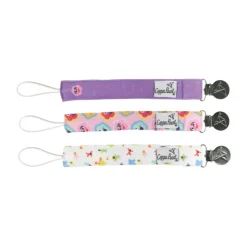 Copper Pearl Clipes para Chupeta Padrão Rua Sésamo | Set de 3 Clipes para Prender na Chupeta