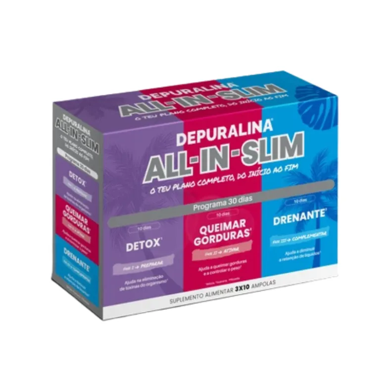 Depuralina All-In-Slim 10x3 Ampolas Detox + Gordura + Drenagem | Programa 30 Dias