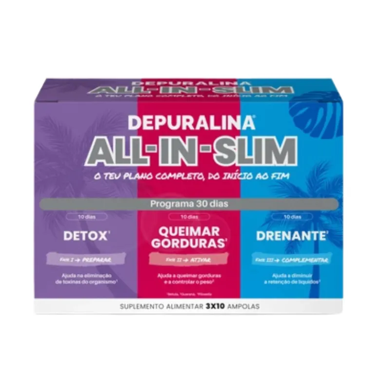 Depuralina All-In-Slim 10x3 Ampolas Detox + Gordura + Drenagem | Programa 30 Dias