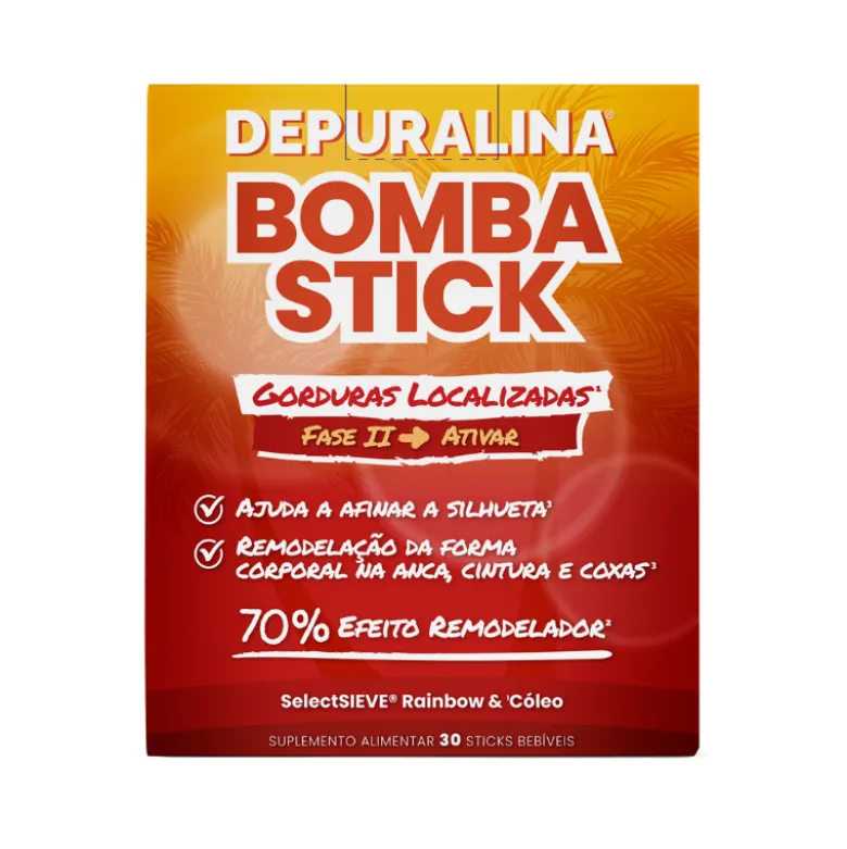 Depuralina Bombastick Saquetas 30x12,5ml | Redução Anca, Cintura, Coxas | Remodelação Silhueta