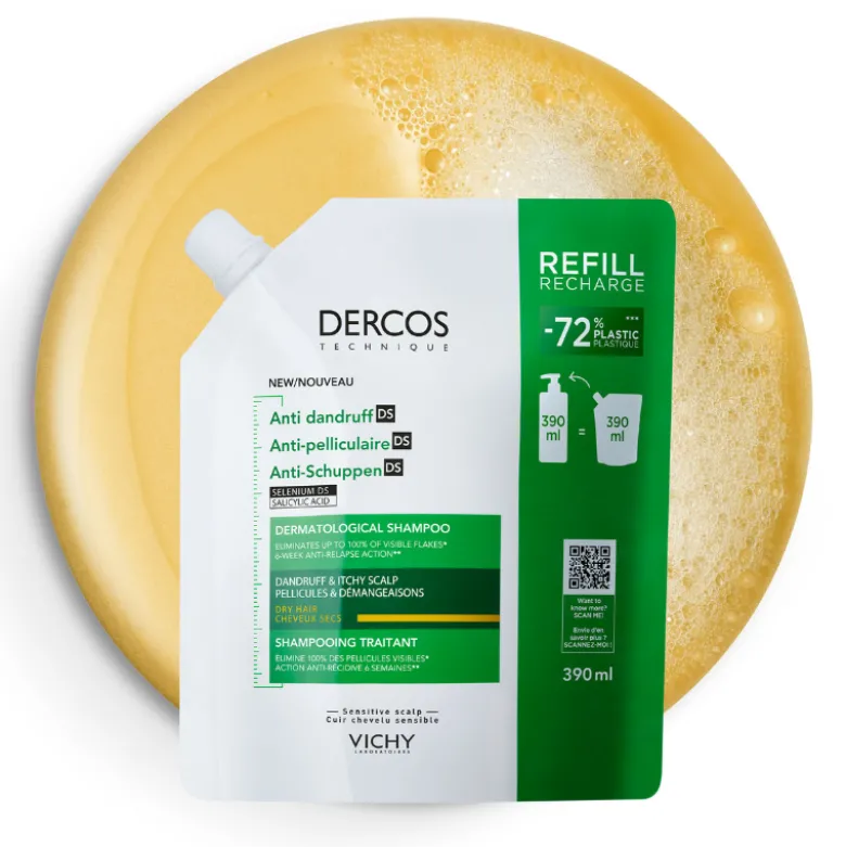 Dercos Anticaspa Recarga Champô Caspa Seca 390ml | Controlo Intenso