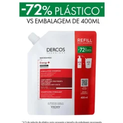 Dercos Champô Estimulante Refill 400ml – Recarga Antiqueda