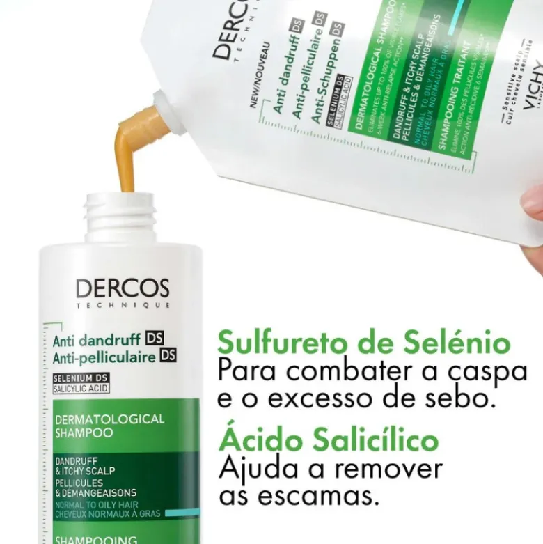 Dercos Pack Anticaspa Oleoso Champô 390ml + Refill 390ml | Caspa Persistente