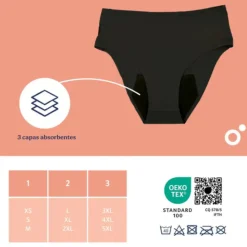 Doomoo Cueca N.2 (L/XL/2XL) Pós-Parto/Menstrual Flowly | Absorvente Reutilizável | 12h Proteção