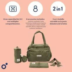 Doomoo Saco Maternidade e Muda Bebé Fluffy Bege | 8 acessórios incluídos