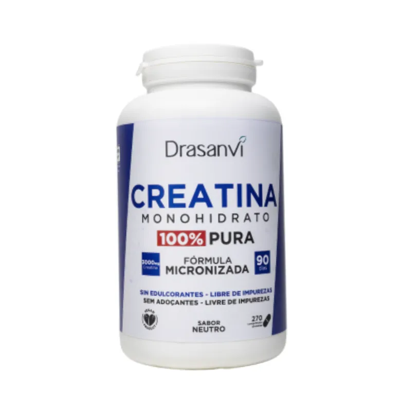Drasanvi Creatina Monohidrato 100% Pura Neutro 270 Cápsulas | Desempenho físico, força e recuperação muscular