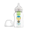 Dr. Brown's Biberão Anti-Cólicas Boca Larga Cor Coelho 330ml | Para Bebés 3M+ | Sistema Ventilação