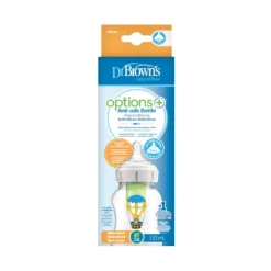 Dr. Brown's Biberão Anti-Cólicas Boca Larga Cor Coelho 330ml | Para Bebés 3M+ | Sistema Ventilação