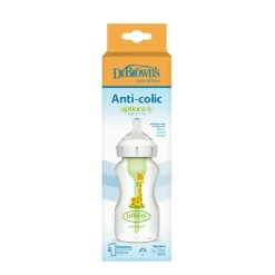 Dr. Brown's Biberão Anticólicas Options+ Boca Larga Girafa +3Meses 270ml | Tetina que Imita o Peito