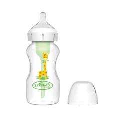 Dr. Brown's Biberão Anticólicas Options+ Boca Larga Girafa +3Meses 270ml | Tetina que Imita o Peito