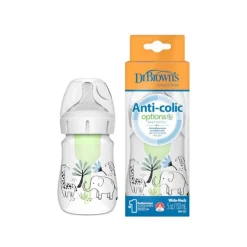 Dr. Brown's Biberão Options+ Anti-Cólicas Boca Larga Selva 150ml +0M