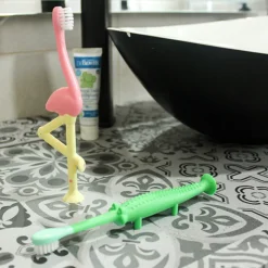 Dr. Brown's Escova Dentes Crocodilo | 1-4 Anos | Cerdas Suaves Base com Ventosa