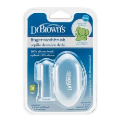 Dr. Brown's Escova Dentes Dedo +3 Meses | Silicone Médico com Estojo | Limpeza e Massagem
