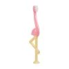 Dr. Brown's Escova Dentes Flamingo | 1-4 Anos | Cerdas Suaves Base com Ventosa