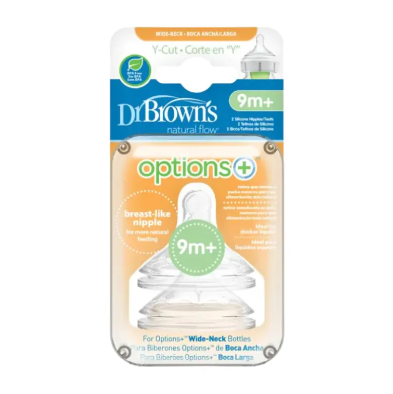 Dr. Brown's Options+ Tetina Corte Y Boca Larga +9M | Para Líquidos Espessos e Cereais