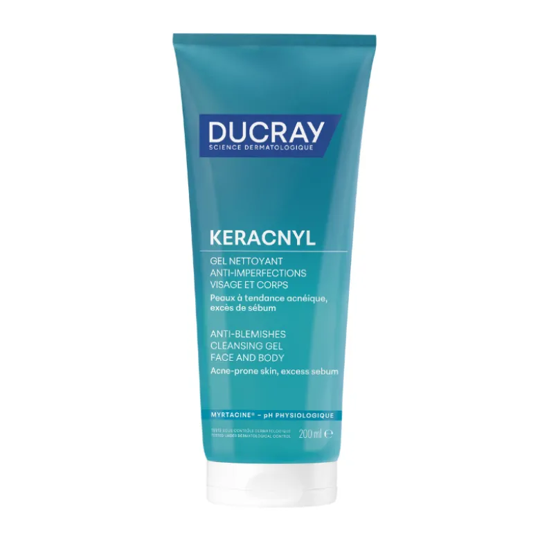 Ducray Keracnyl Gel Purificante 200ml | Anti-Imperfeições Rosto+Corpo