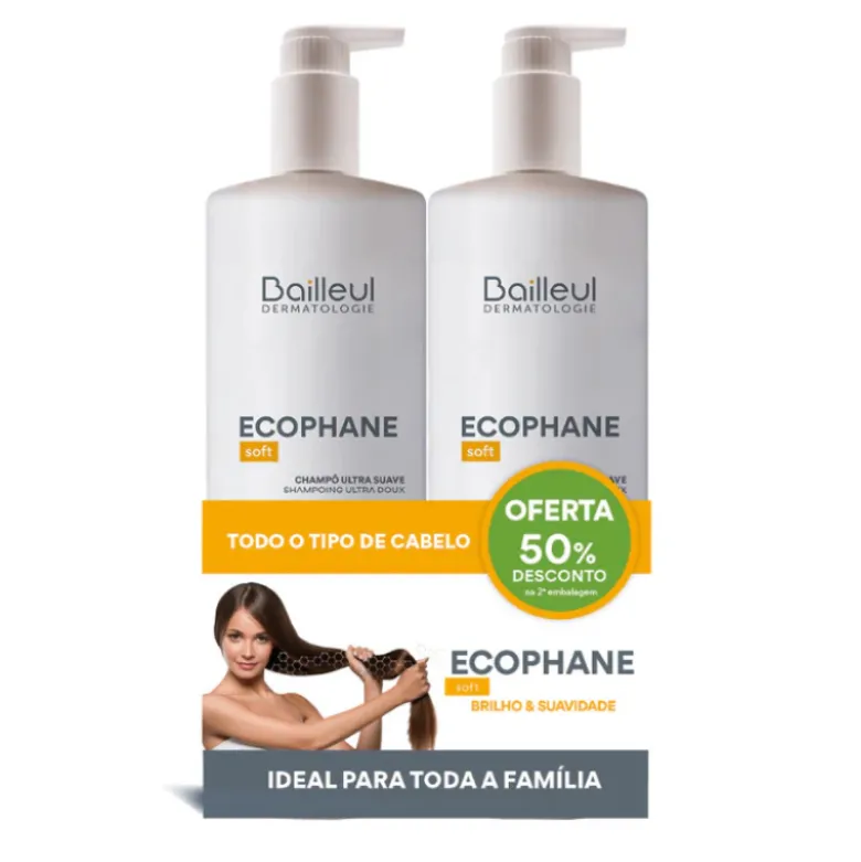 Ecophane Champô Ultra Suave 2x500ml – Promo -50% 2ª Unidade