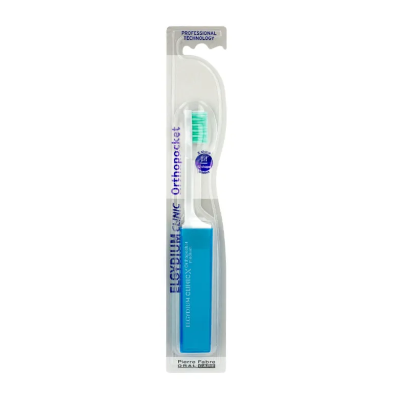 Elgydium Clinic Orthopocket Escova de Dentes Ortodôntica Viagem