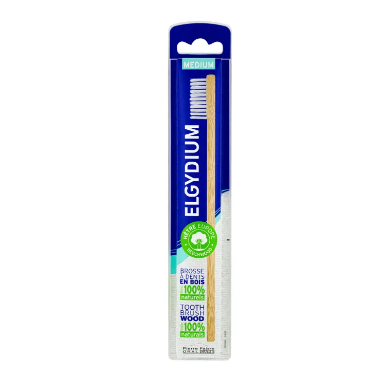 Elgydium Eco Escova de Dentes em Madeira Média