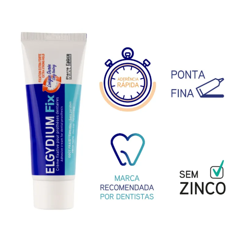 Elgydium Fix Creme Fixativo Próteses Dentárias Extra Forte 45 g