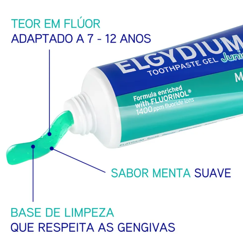 Elgydium Júnior Pasta de Dentes Sabor Menta Suave 7-12Anos 50ml