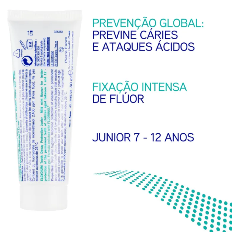 Elgydium Júnior Pasta de Dentes Sabor Menta Suave 7-12Anos 50ml