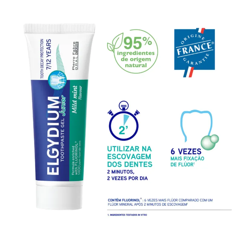 Elgydium Júnior Pasta de Dentes Sabor Menta Suave 7-12Anos 50ml