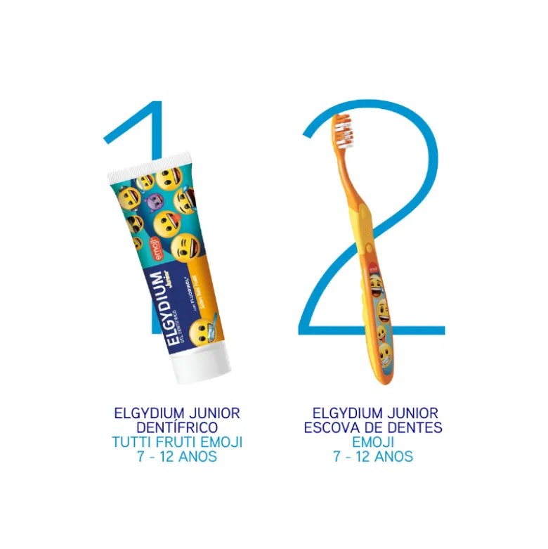 Elgydium Junior Escova de Dentes Emoji 7-12Anos