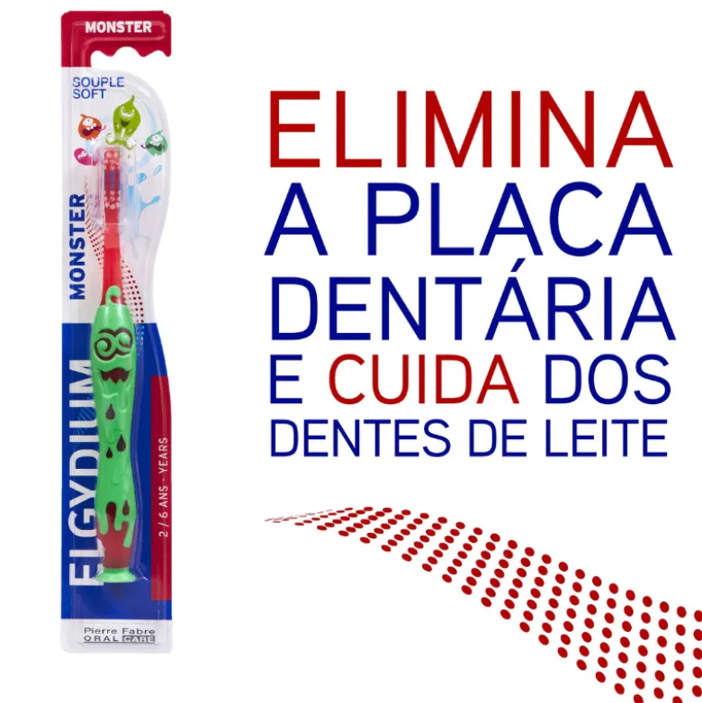 Elgydium Kids Monster Escova de Dentes Dentes de Leite 2-6Anos