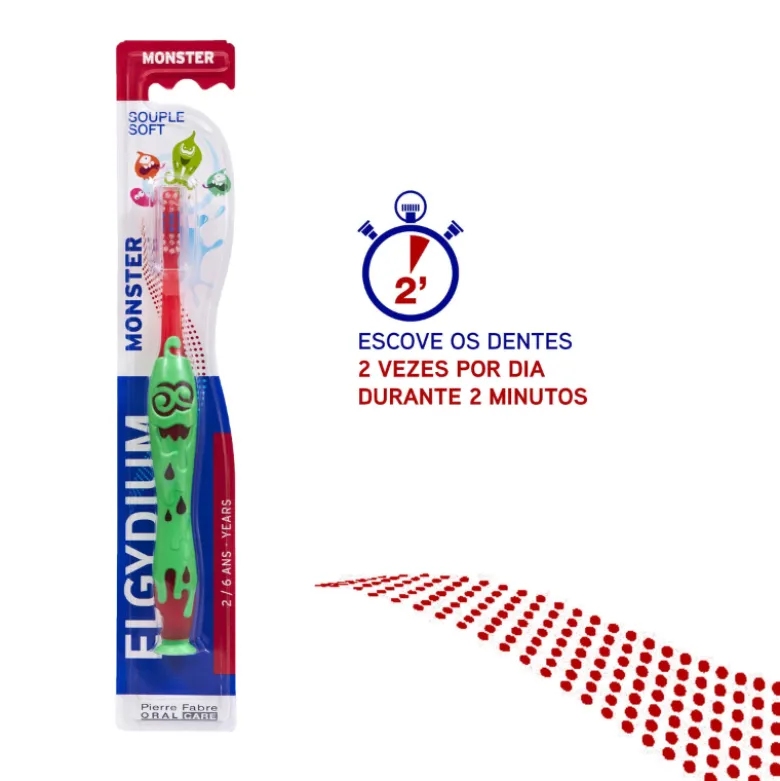 Elgydium Kids Monster Escova de Dentes Dentes de Leite 2-6Anos