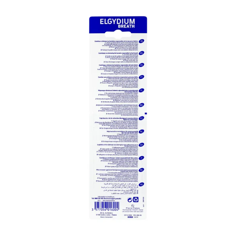 Elgydium Raspador de Língua Removedor de Placa Bacteriana Breath