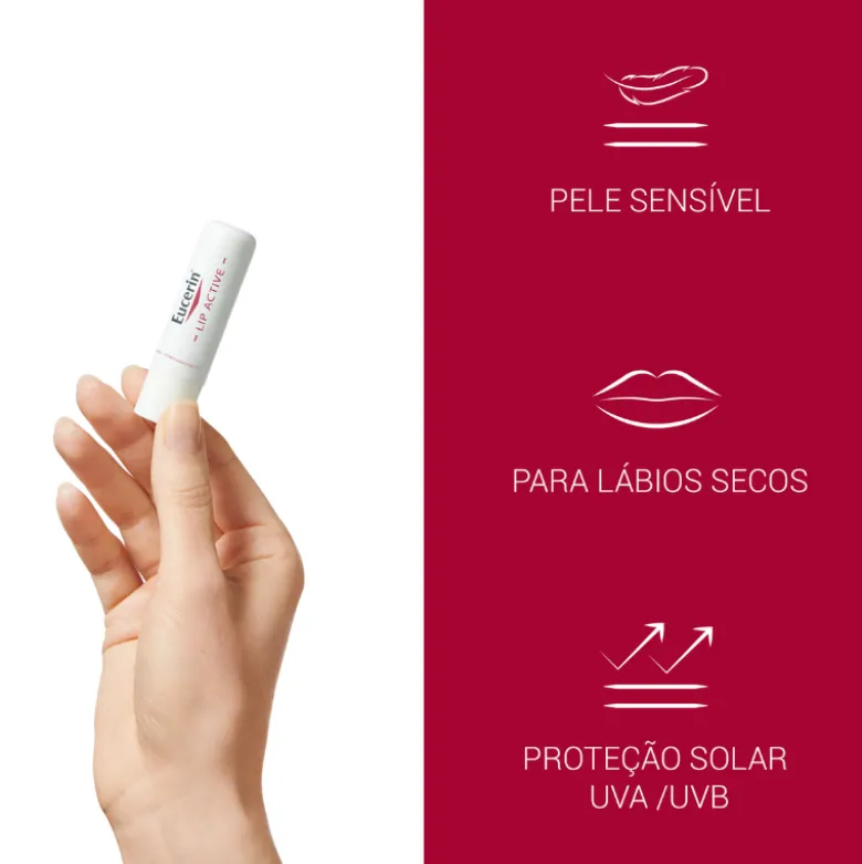 Eucerin Lip Active 4,8g | Batom Cieiro Hidratação e Proteção Solar FPS 20