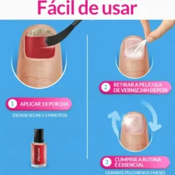 Excilor Forte Color Verniz Vermelho 30ml | Tratamento Antifúngico para Unhas | Cobre e Trata | Aplicação Diária