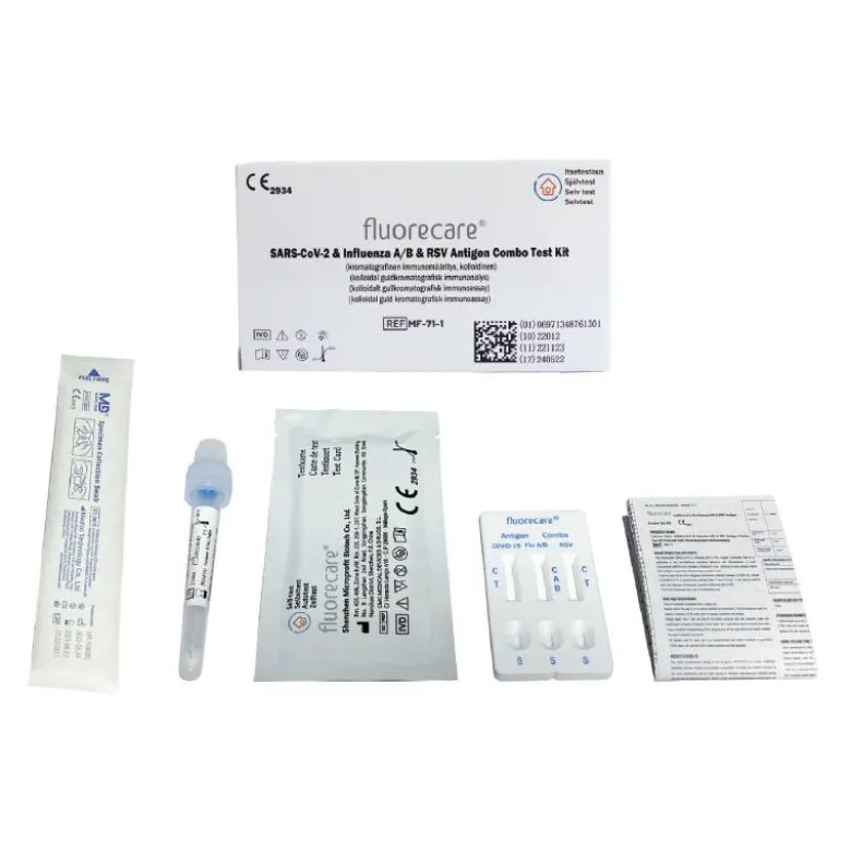 Fluorecare Kit de Teste Combinado SARS-CoV-2, Gripe A e RSV