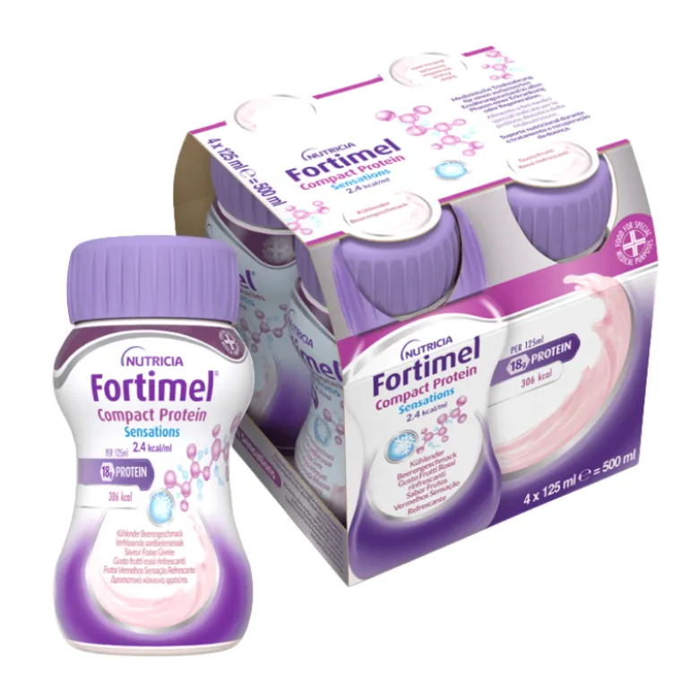 Fortimel Compact Protein Frutos Vermelhos 4x125ml | Perda moderada de peso e/ou apetite