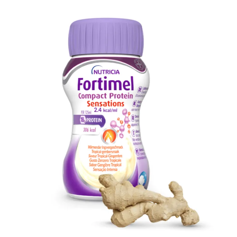 Fortimel Compact Protein Gengibre Tropical 4x125ml | Perda de peso, oncologia, geriatria, pré e/ou pós-operatório
