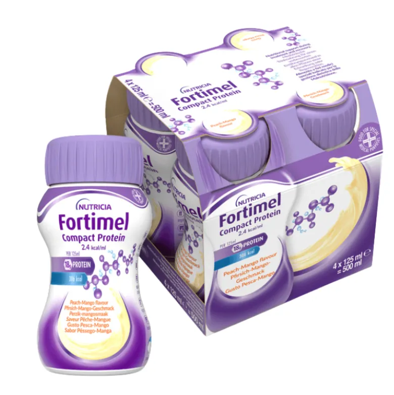 Fortimel Compact Protein Pêssego-Manga 4x125ml | Perda de peso, oncologia e pré/pós operatório