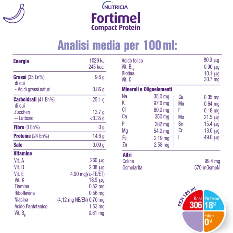Fortimel Compact Protein Pêssego-Manga 4x125ml | Perda de peso, oncologia e pré/pós operatório