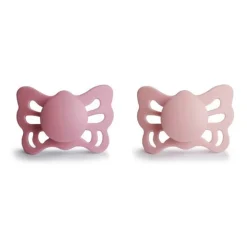 Frigg Butterfly Chupetas Silicone Cedar e Baby Pink 0-6M