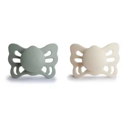 Frigg Butterfly Chupetas Silicone Cream e Sage 0-6M